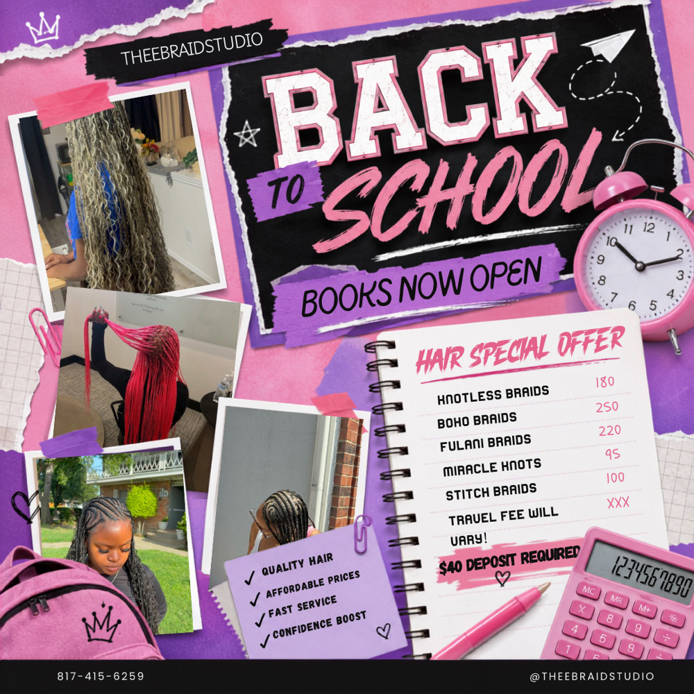 Back To School Special! at The Braid Studio in Arlington Tx, TX