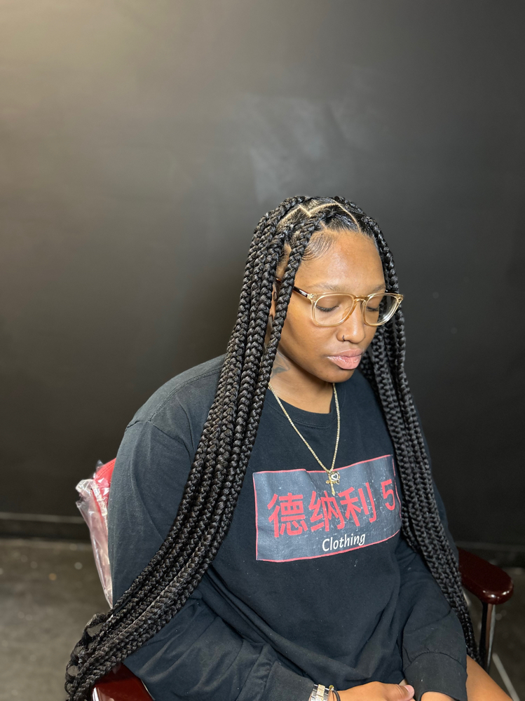 Large knotless box braids