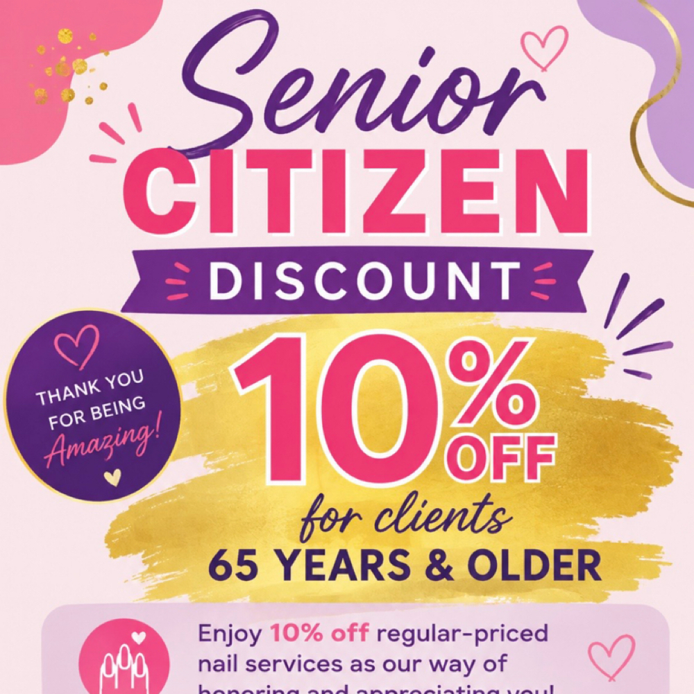 Senior Package at Victoria’s Nails 24 Hour Nail Services in Saint Louis, MO