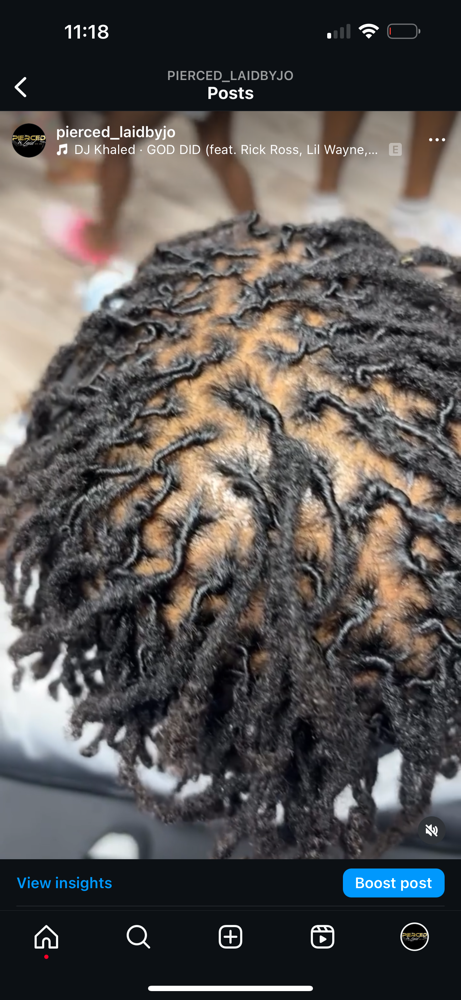 Dreads wash and retwist half head