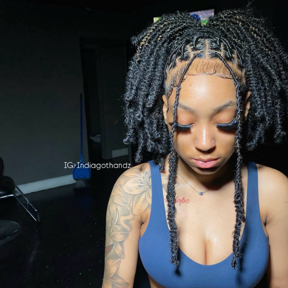 Barrel Updo Softlocs at IndiaGotHandz in Florida, FL