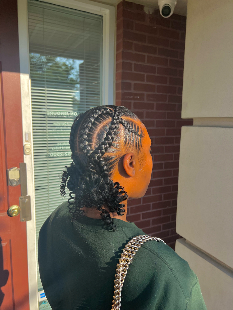 X FEED-IN w/ Curly Buns