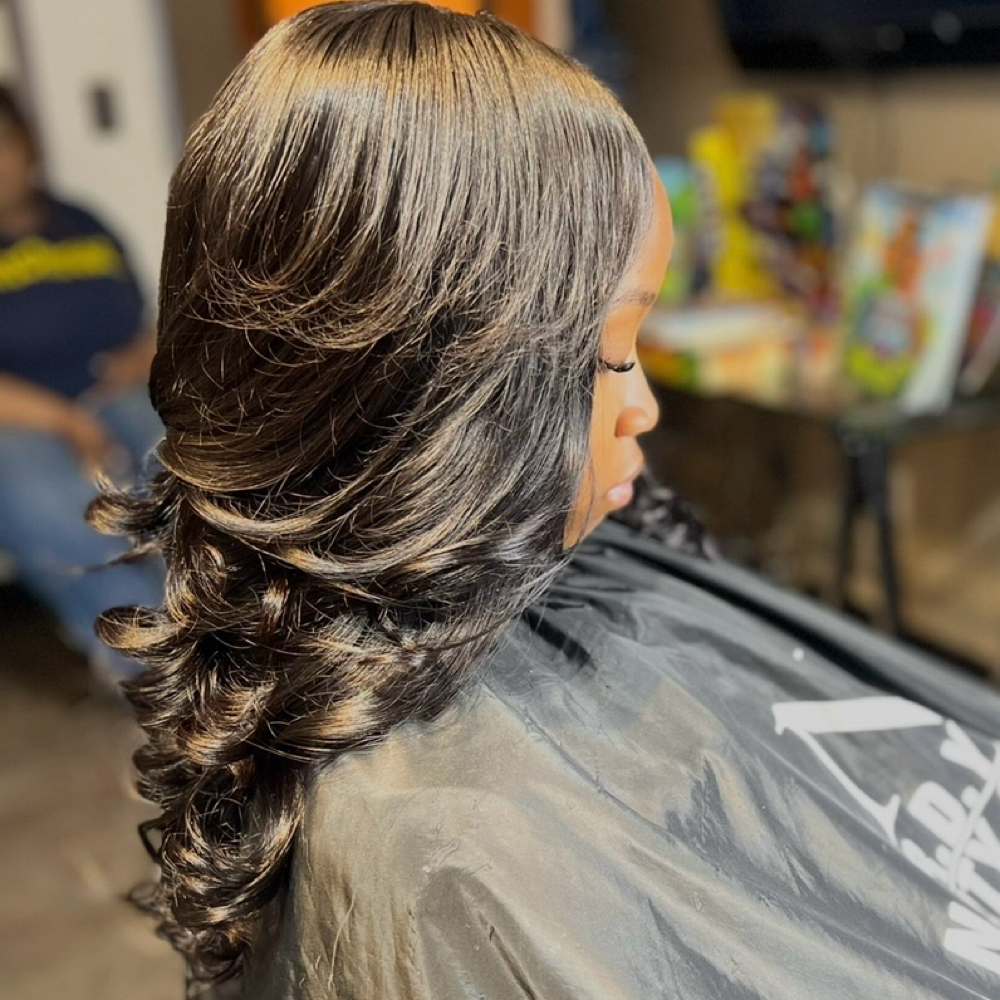 NATURAL LONG QUICKWEAVE W/LEAVEOUT at NERDY GIRL BEAUTY STUDIO ✨✨ in 48034