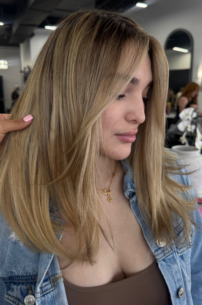 Face Frame Blonding at NL Hair Extensions in Islip, NY