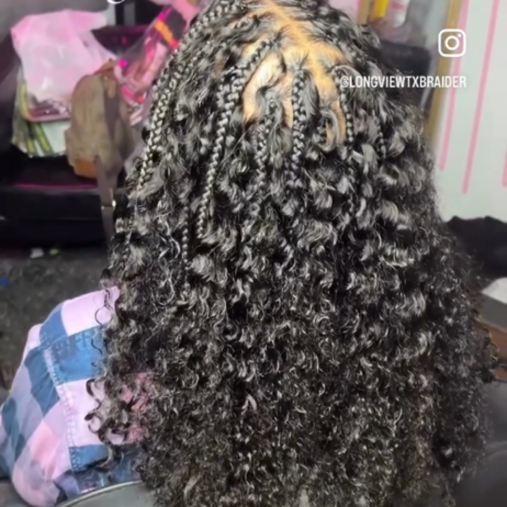 Human Hair Boho Knotless at Lux braids in Longview, TX