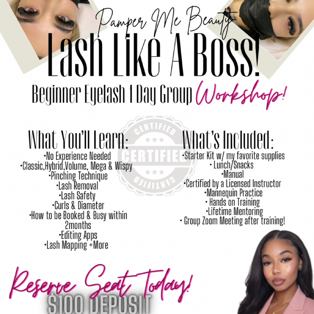 Lash Like A Boss Workshop! at Pamper Me beauty in Spanaway, WA