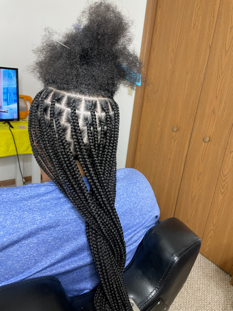 Mid-back Small Knotless Braids