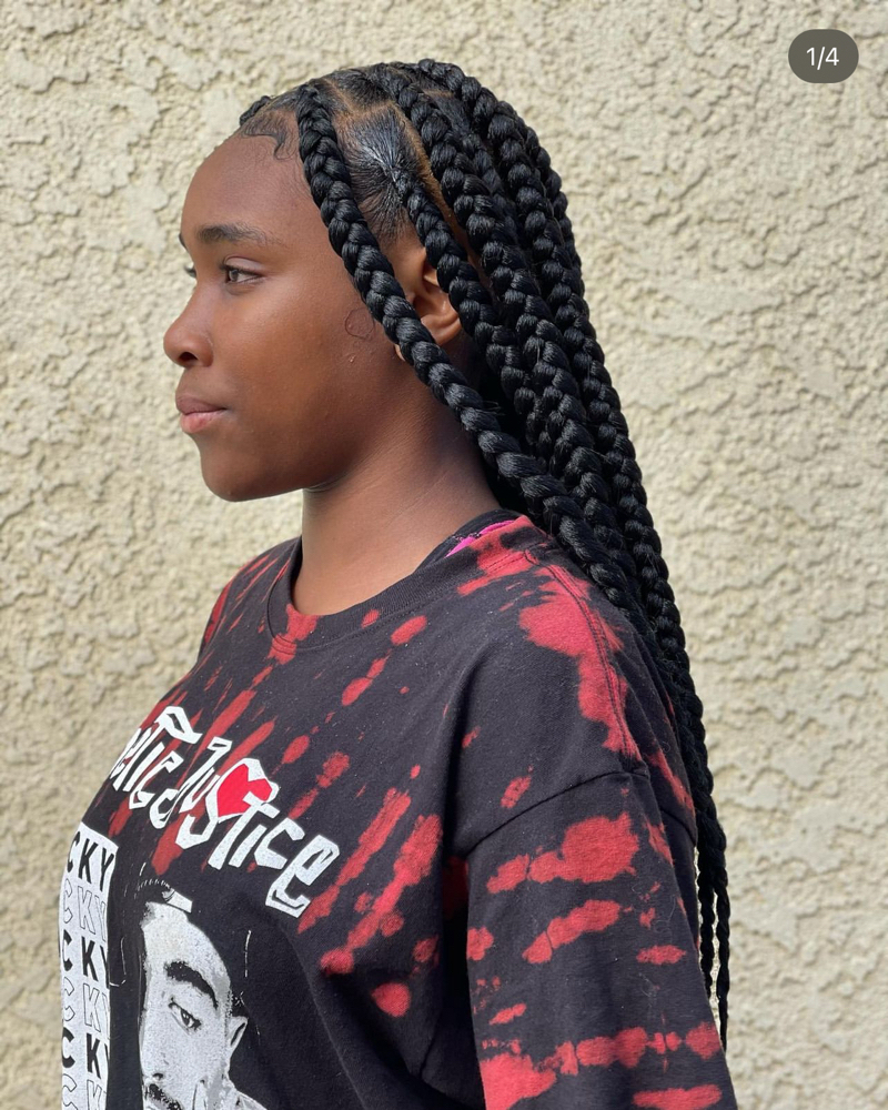 Large Knotless Braids at QueenDi Beauty in Los Angeles, CA