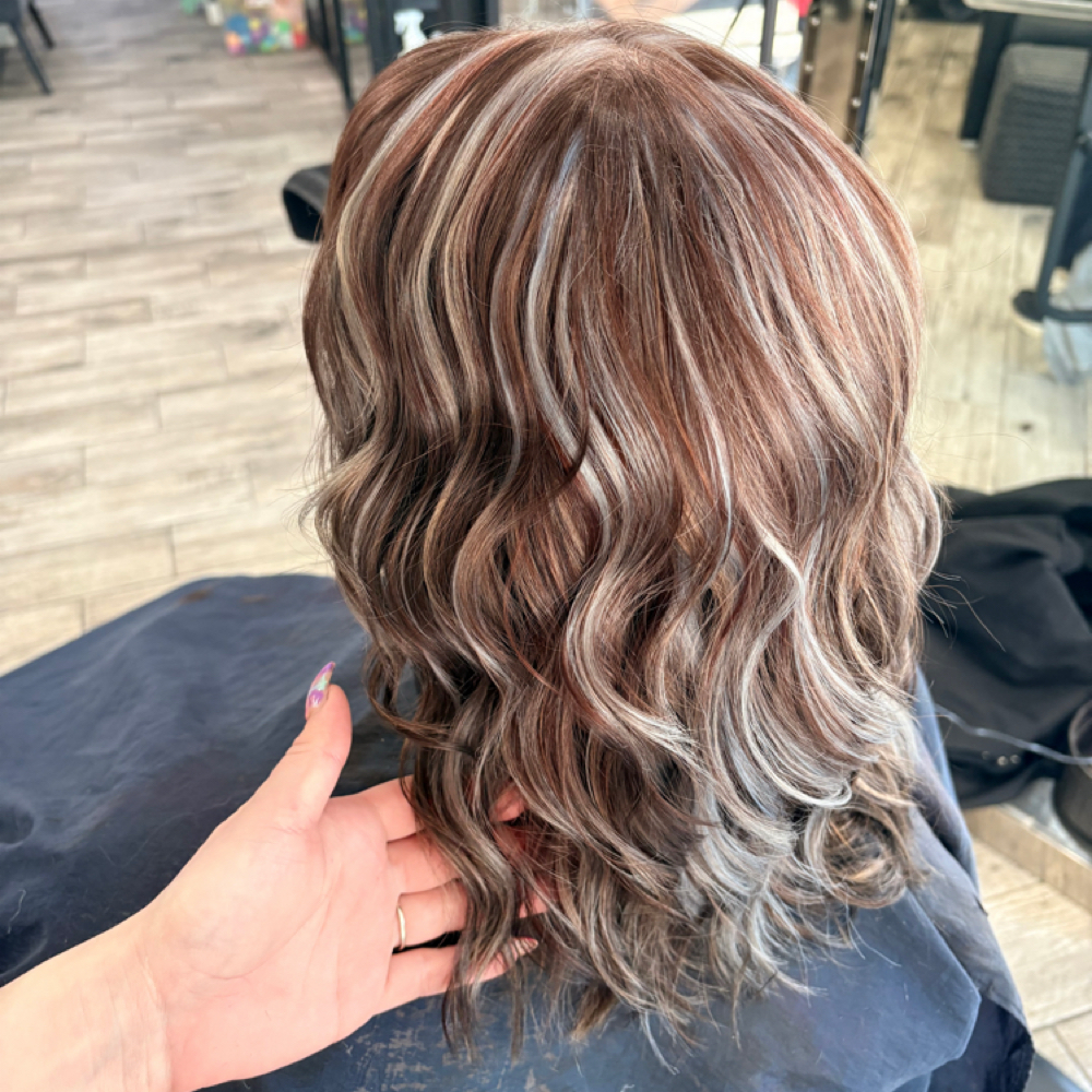 Lowlights at Backroad Beaute' Salon in Clio, MI