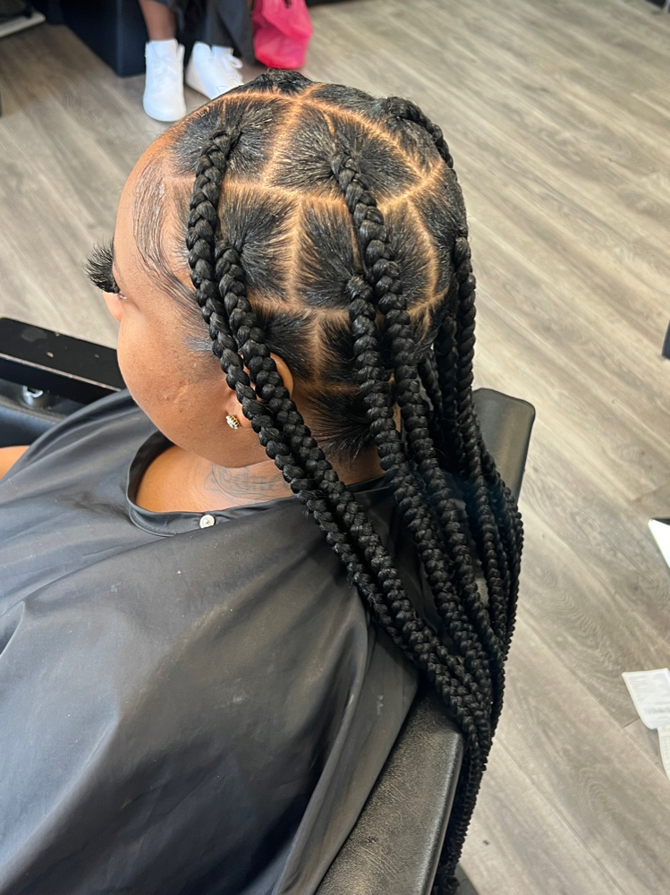 Large Knotless Box Braids