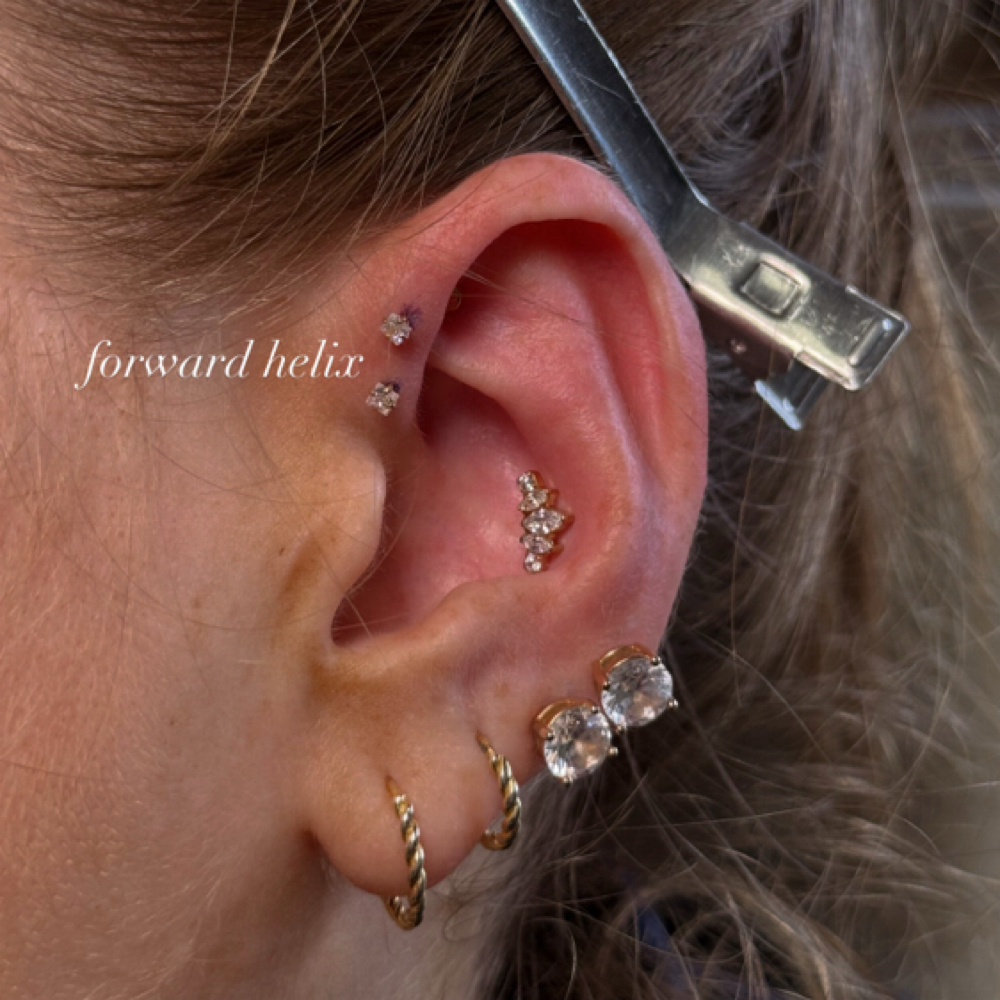 Forward Helix Piercing at La Bella Salon in Minford, OH