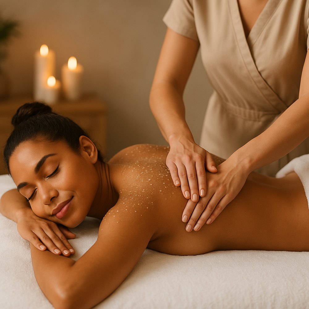 1hr. Full Body Scrub + 1hr Massage