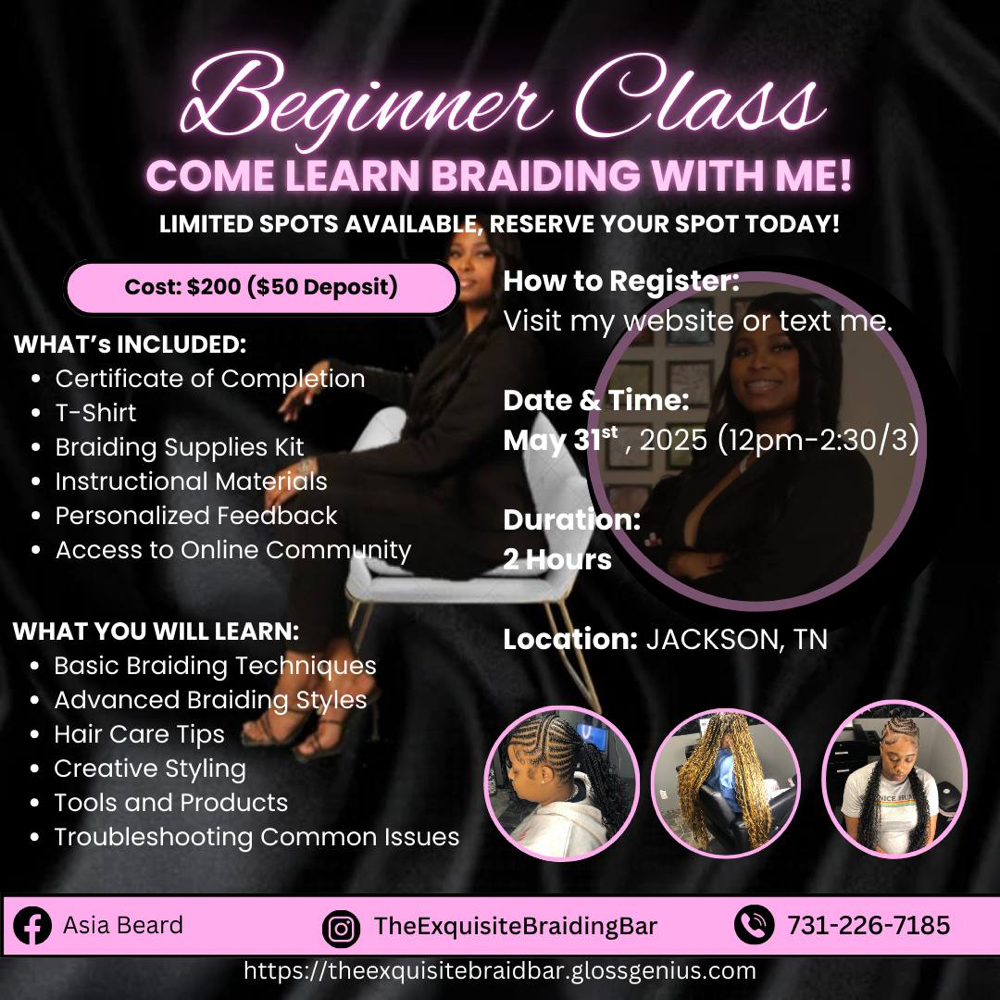 Braid Class/Certification &License