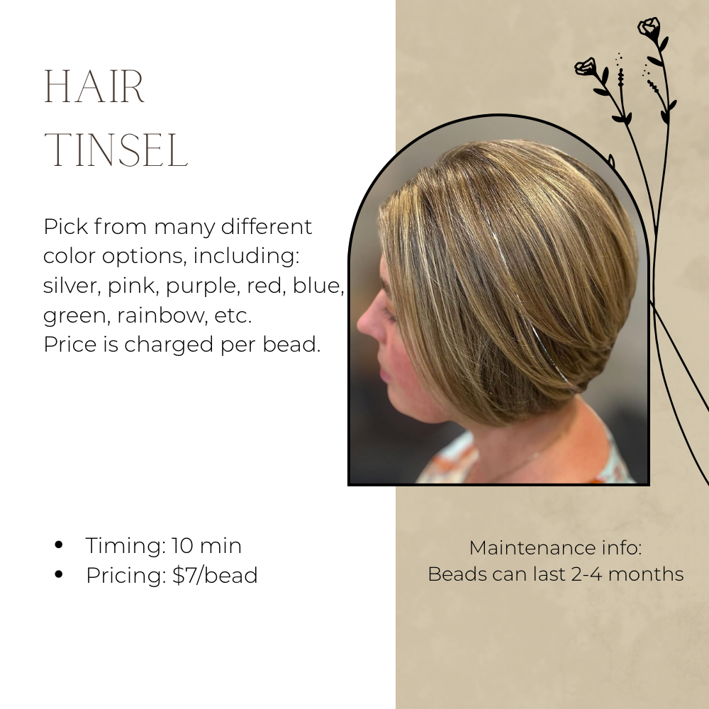Hair Tinsel at Carley’s Color Lounge in Fort Worth, TX