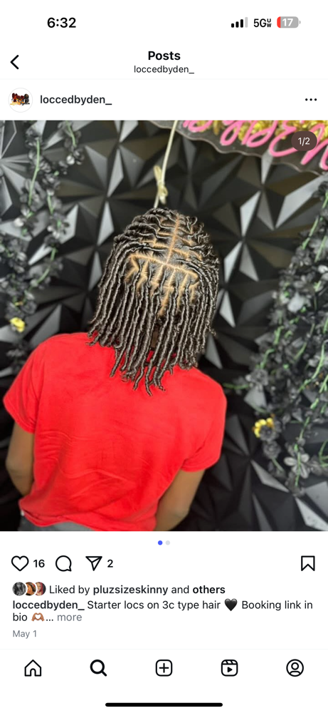 Loc Retwist (LONG/AT SHOULDER) at LoccedByDen in Dayton, OH