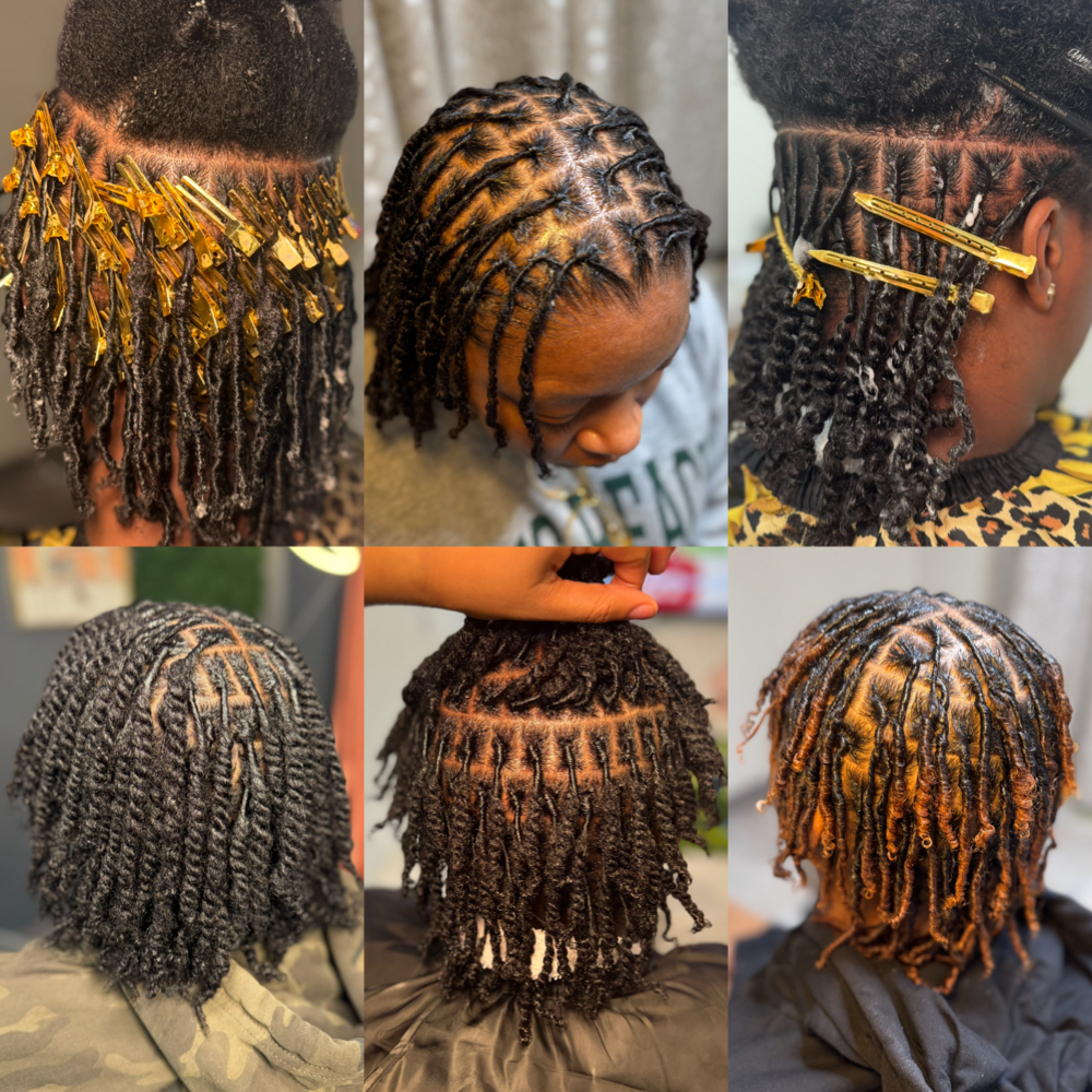 starter locs: at Crowned By Myah in Little Rock, AR