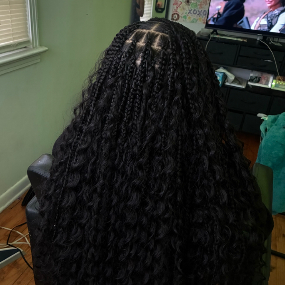 Medium w Sm Plaits +full boho at BraidsByJinece in Wichita, KS