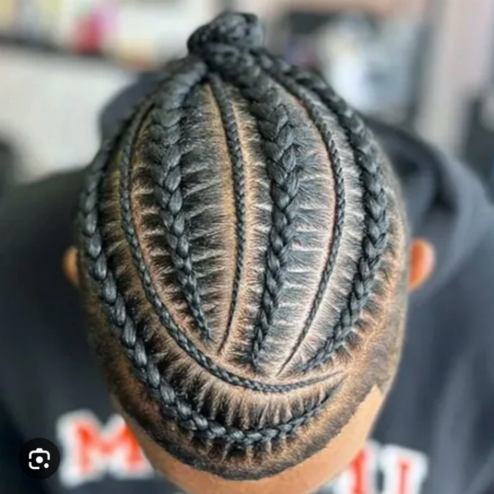 Mens Natural hair Cornrows (6-8) at BRAIDS_BY_ROX in Riverview, FL