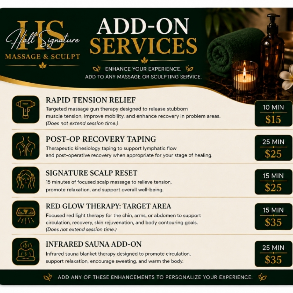 Enhance Your Experience at Hall Signature Massage & Sculpting Co. in DeSoto, TX