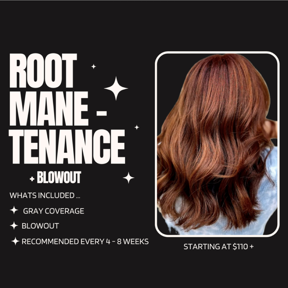 Root Touch Up + Blowout at The Mane Garden Salon in Huntington, NY