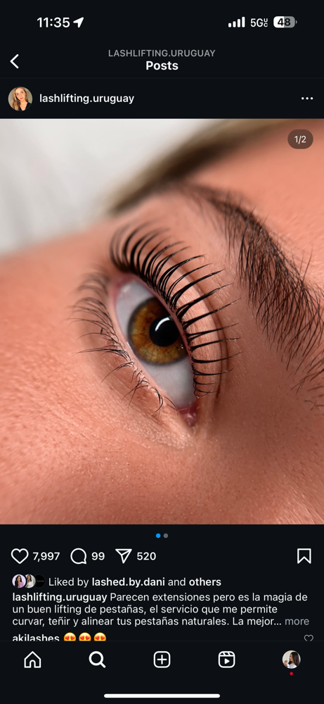 Keratin lash lift + tint .