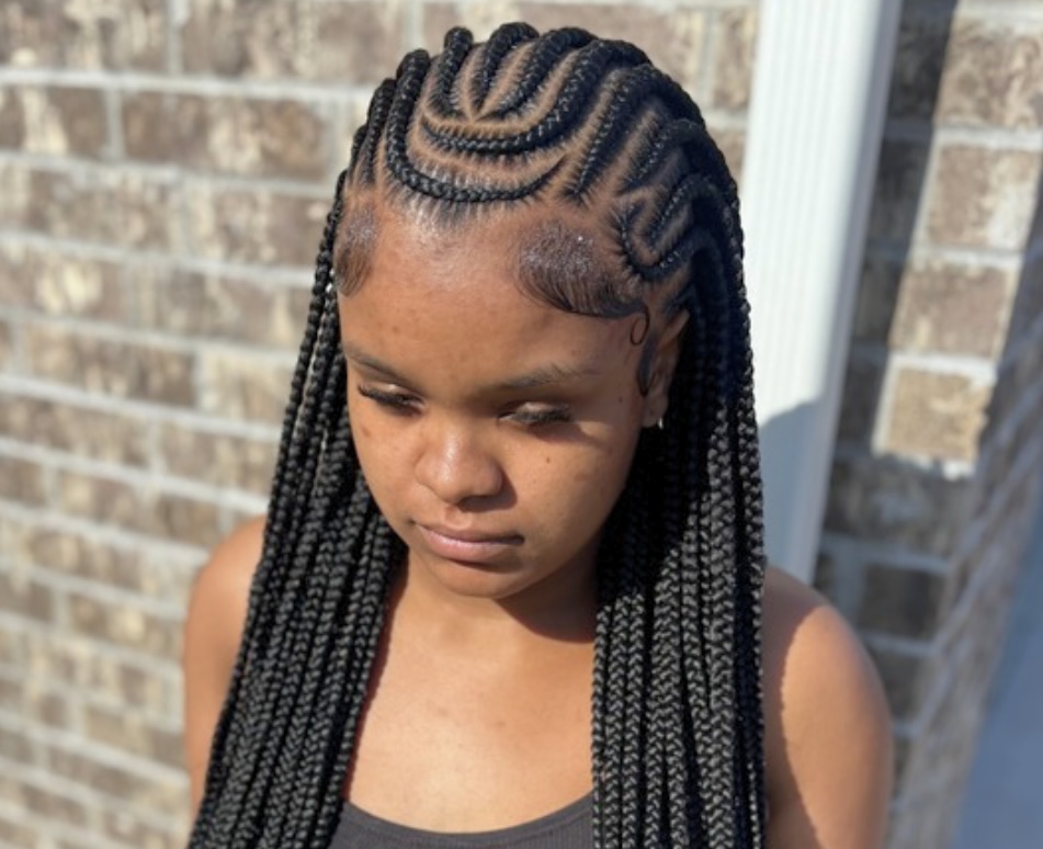 Medium Knotless Fulani Braids at Dreya The Artist in Grand Prairie, TX