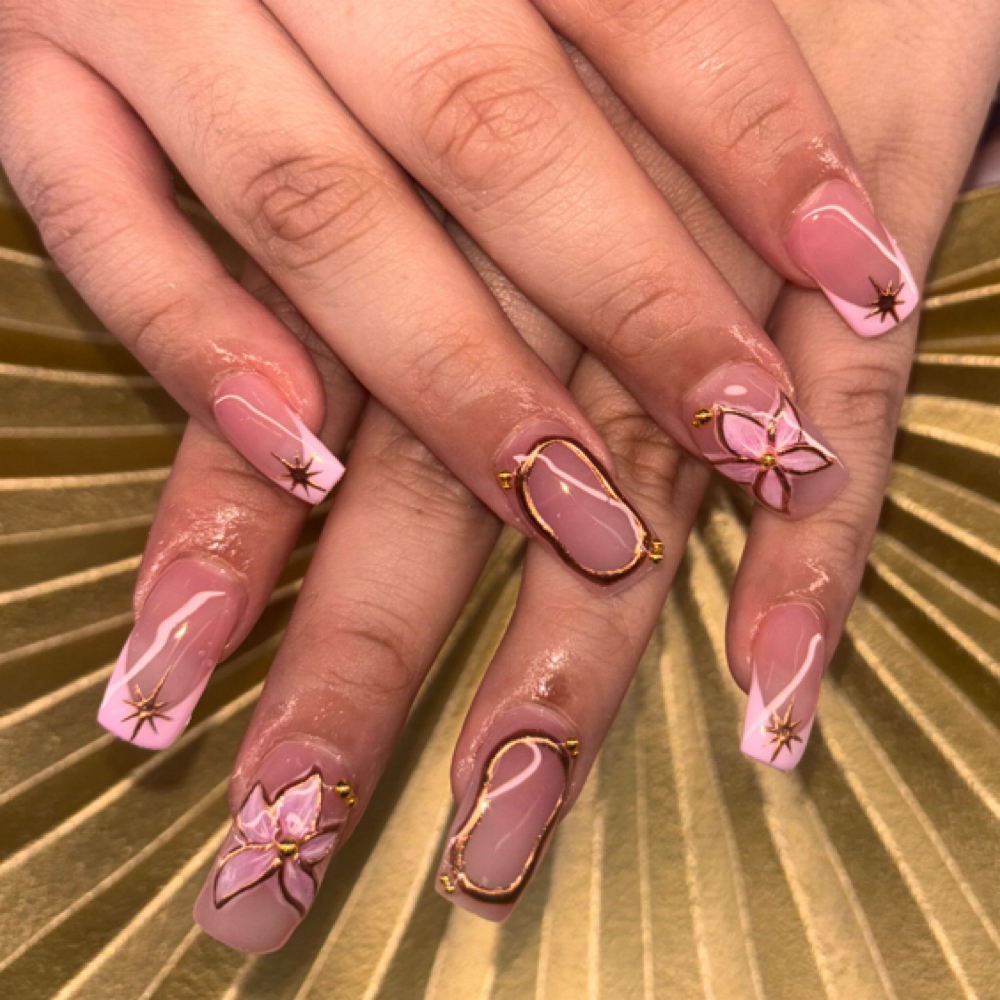 Natural Medium Nails at Unique Nails Studio in Winston Salem, NC