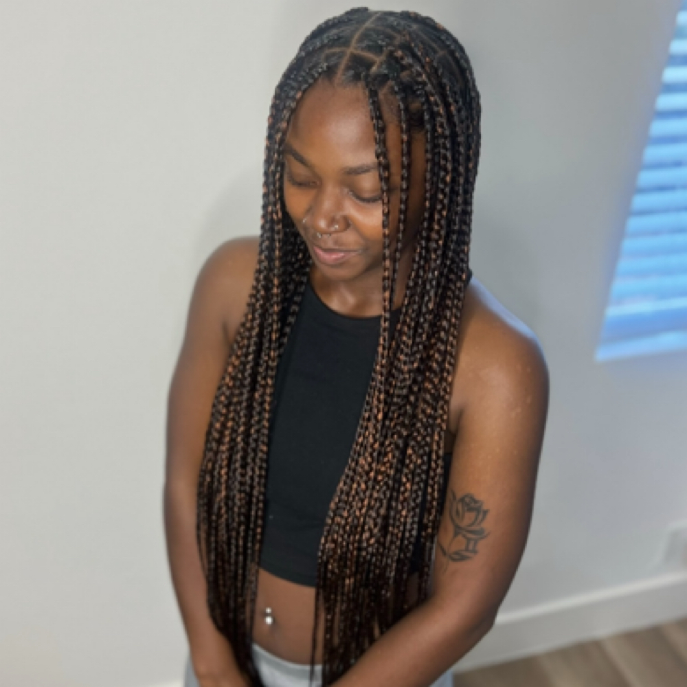 Smedium Knotless Braids at So Glamorous Beauty in Van Nuys, CA