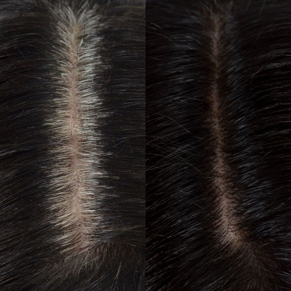 Seamless grey coverage at Hannah Simone Salon + Spa in Arlington Heights, IL