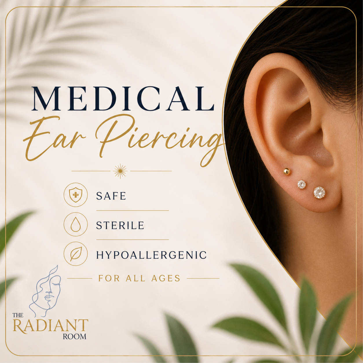 Medical Ear Piercing at The Radiant Room in McAllen, TX