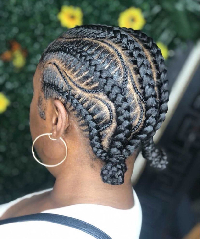 Natural Hair Stitch Braid Freestyle