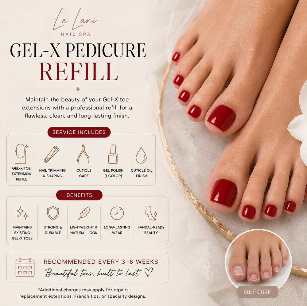 GelX Pedi Refill at Le Lani Nail Spa in Los Angeles, CA