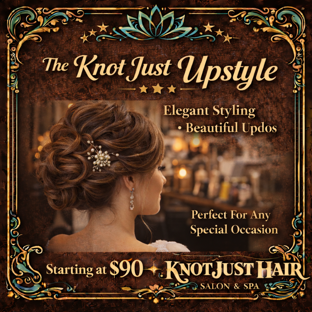 The knot just up style at Knot just hair in Clatskanie, OR