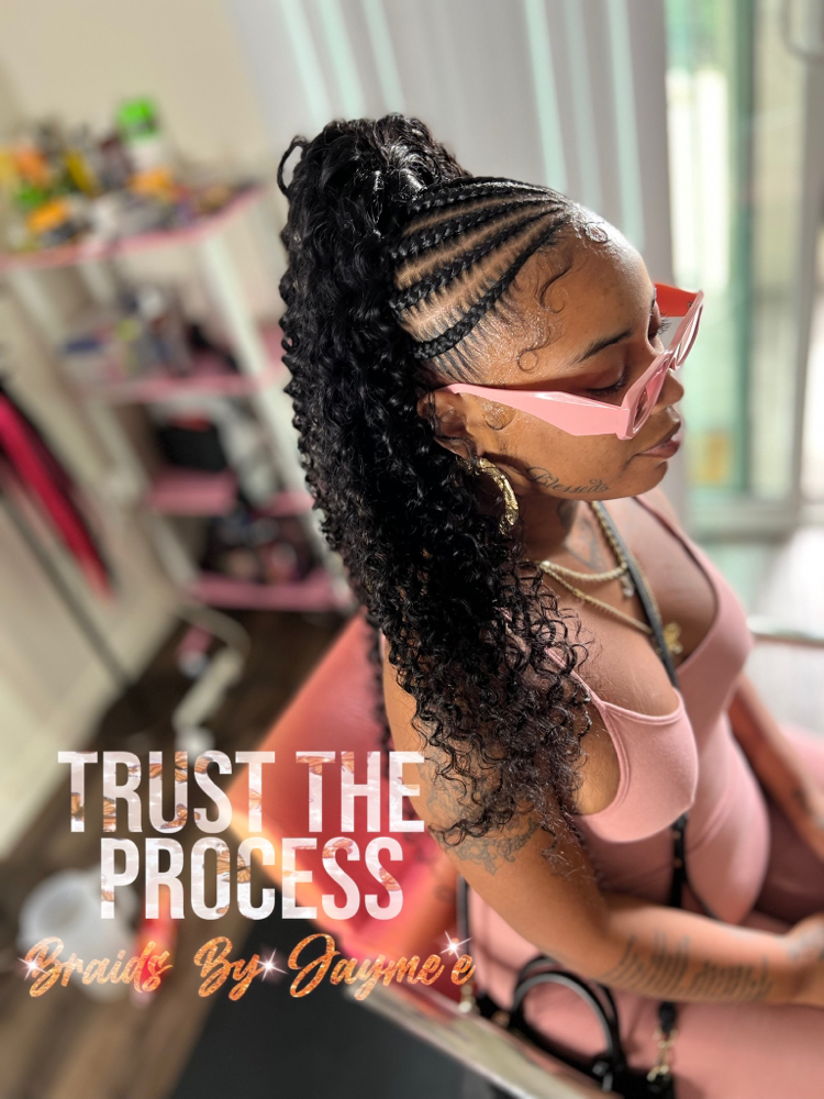 Half Up Half Down Braided Sew In.