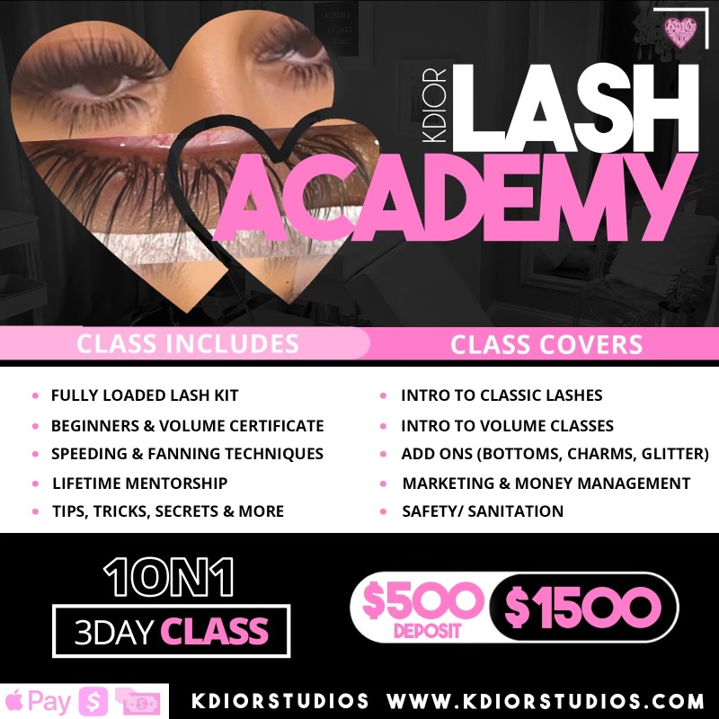 “Lash Academy” 3 Day Class at KDIORSTUDIOS in Smyrna, GA