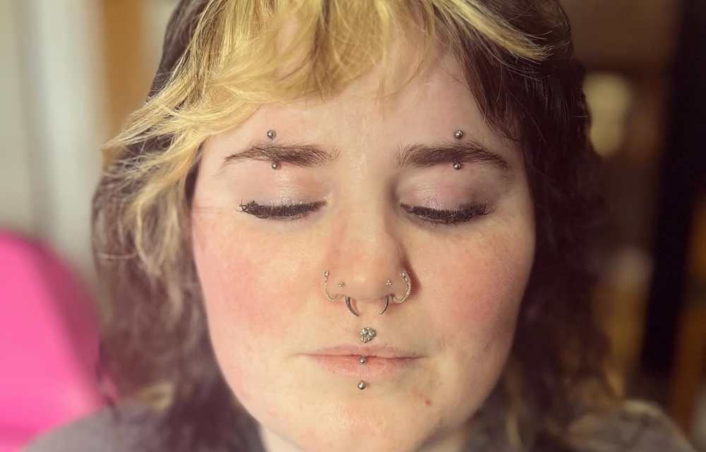 Paired Eyebrow Piercing