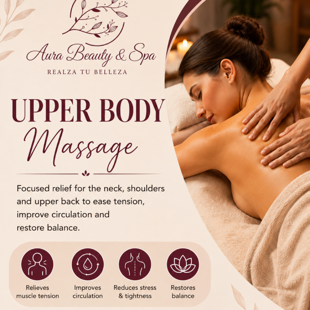 Upper Body Tension Relief Massage at Aura Beauty & Spaa in Webster, TX