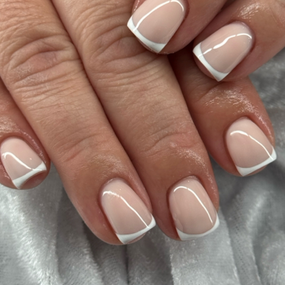 Russian Gel French Manicure at Queen’z & King’z Barber Salon in Murrieta, CA
