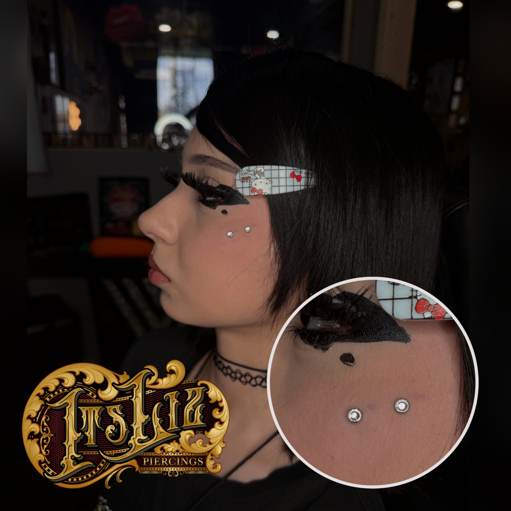 Face Surface Piercing at Itslizpiercings in Houston, TX