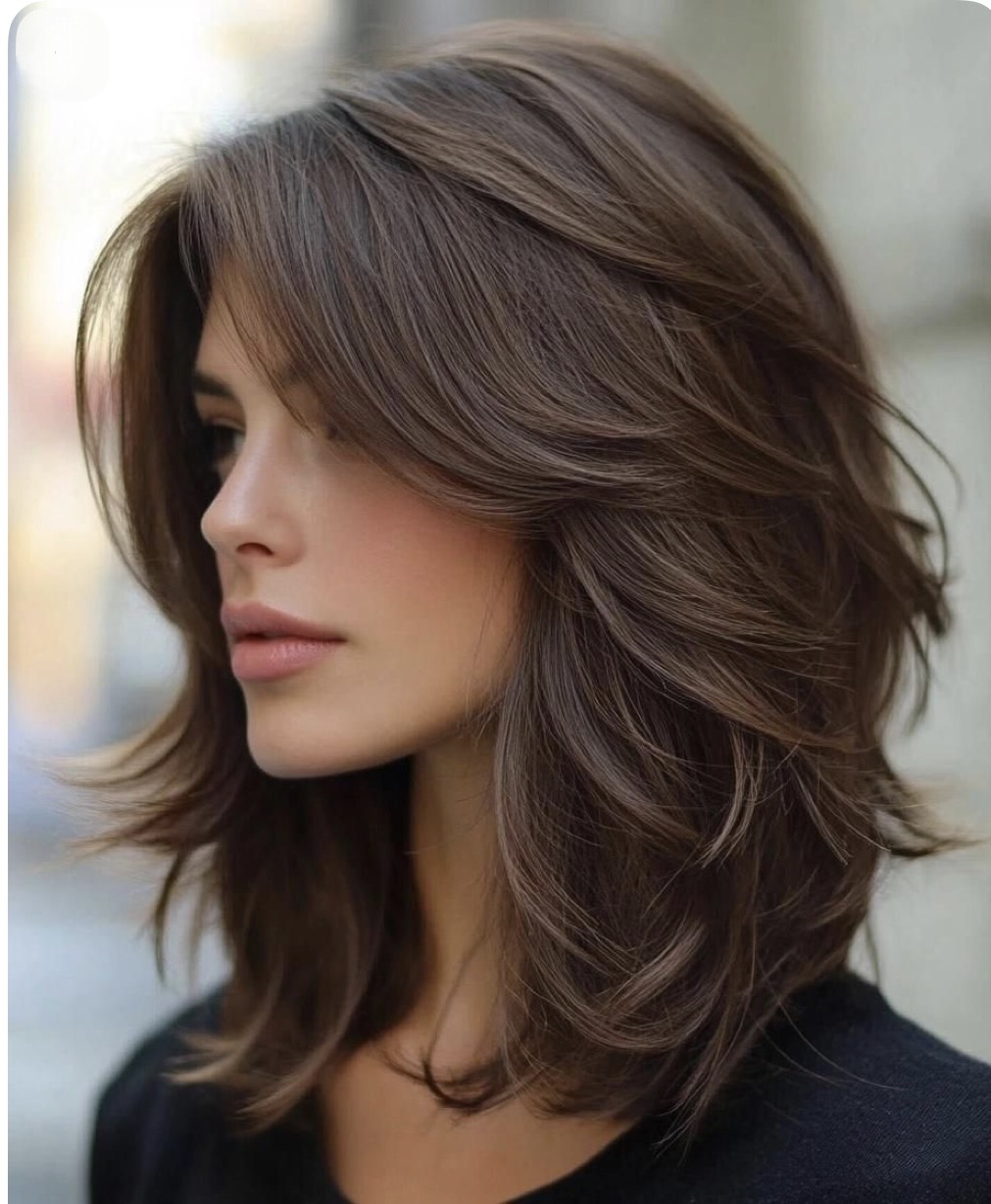 Shoulder length cut w/blowdry