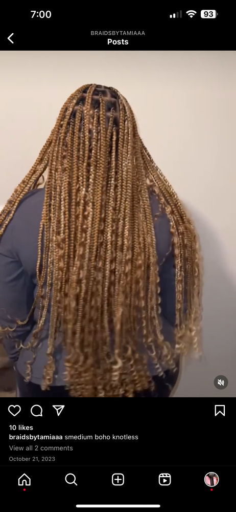 Smedium butt boho knotless