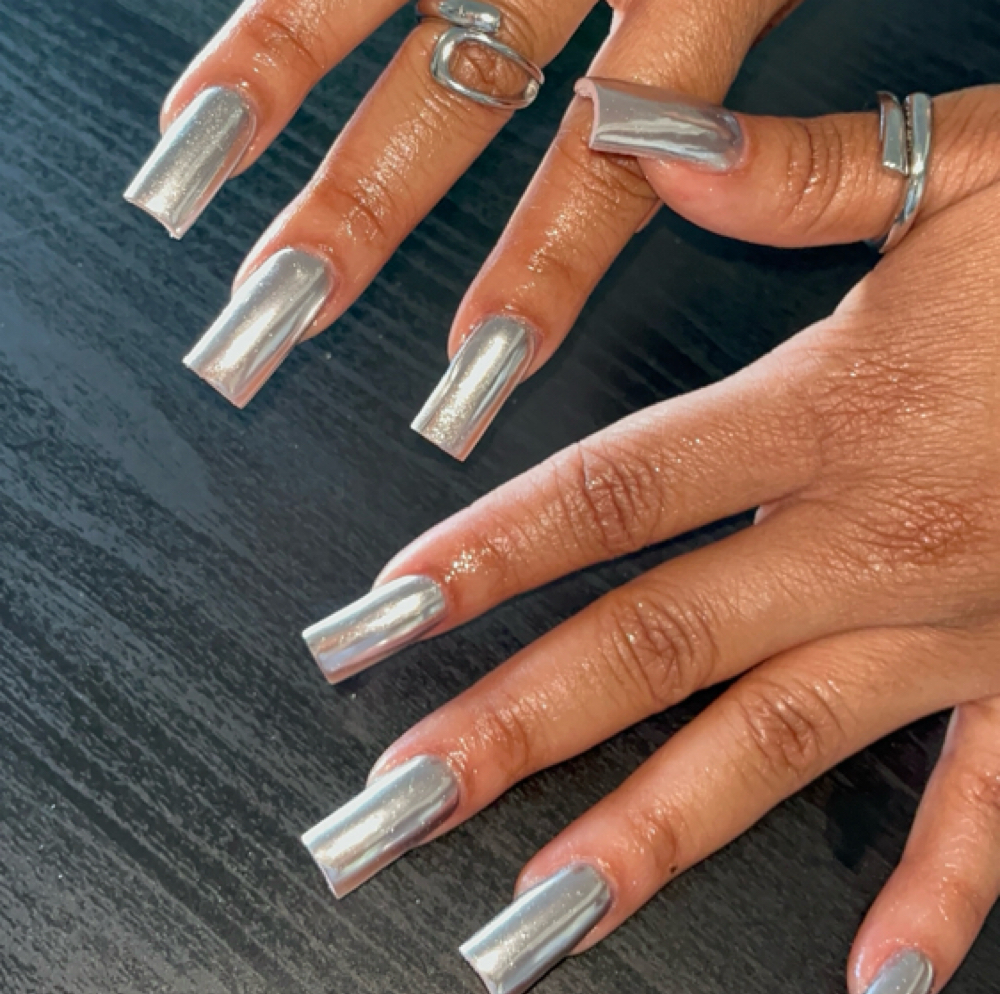 Chrome Nails at Nailed By N in Dedham, MA