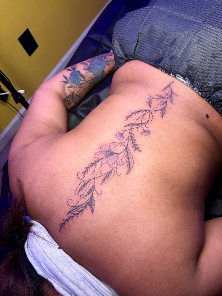Dainty Spine Tattoo