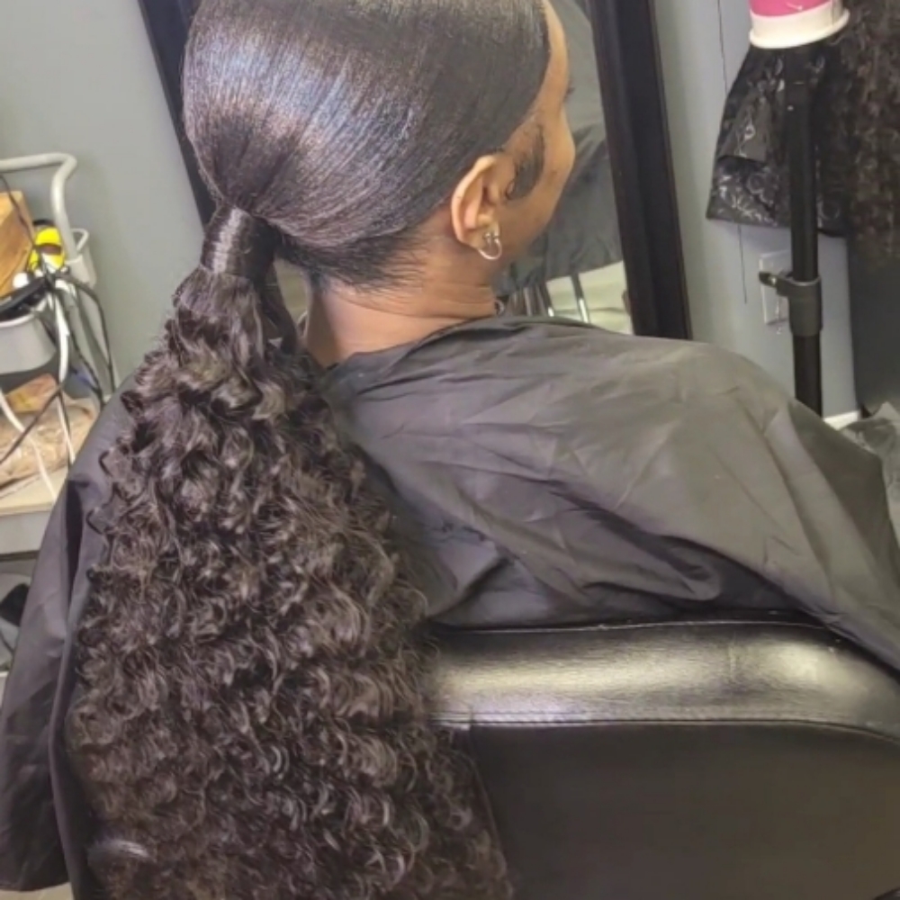Sleek PONYTAIL Natural Hair at Inner Beauty Hair and Makeup Designs in Auburn, AL