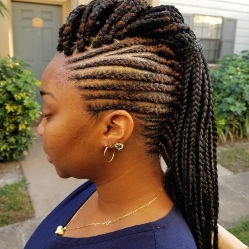 FEEDING CORNROWS MOHAWK at Favourite Hair Braiding in Cantonsville, MD