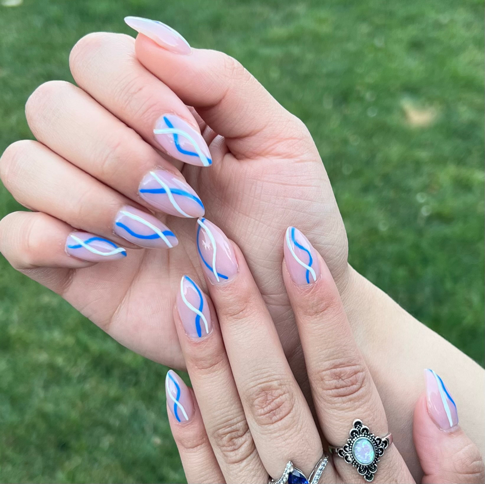 Simple Hand Painted Nail Art