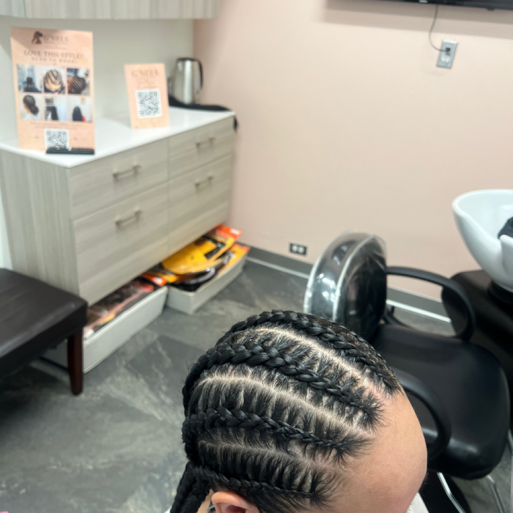 6 Cornrows at G'Nels  Braids Studio in LYNNWOOD, WA