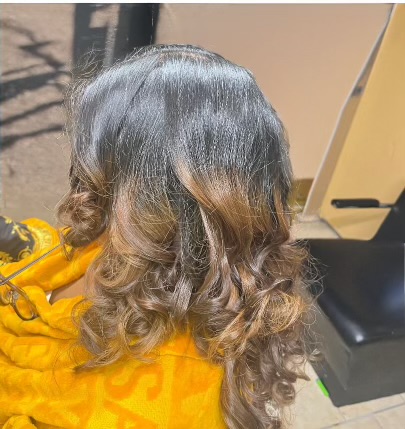 Silk press + curls shampo&blow-dry