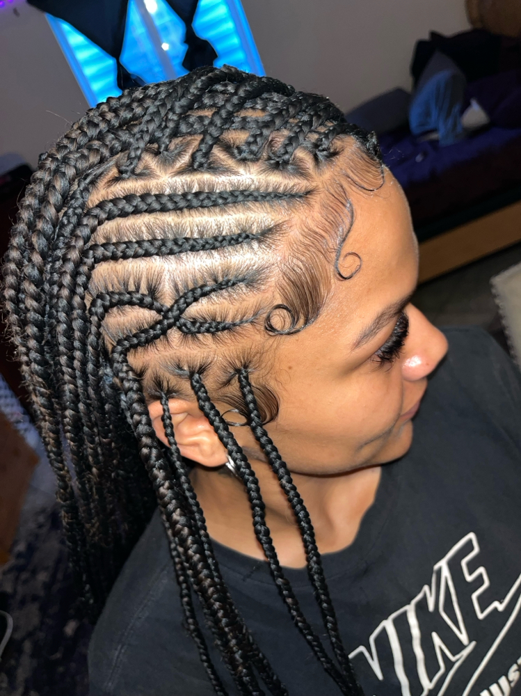 Fulani Braids with flip over