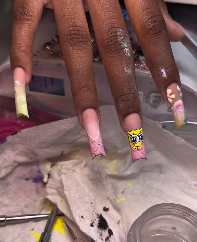 Character Hand Drawn at Nroyalnails in Chicago, IL